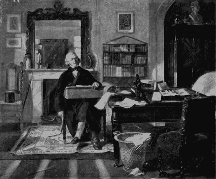 Thackeray In His Study At Onslow Square. From a painting by E. M. Ward