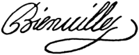 Autograph of Bienville.
