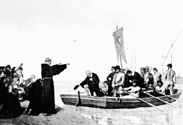 DEPARTURE OF COLUMBUS. Illustration: DEPARTURE OF COLUMBUS.