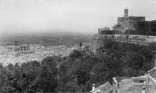 THE ALHAMBRA, OVERLOOKING GRANADA. Illustration: THE ALHAMBRA, OVERLOOKING GRANADA.