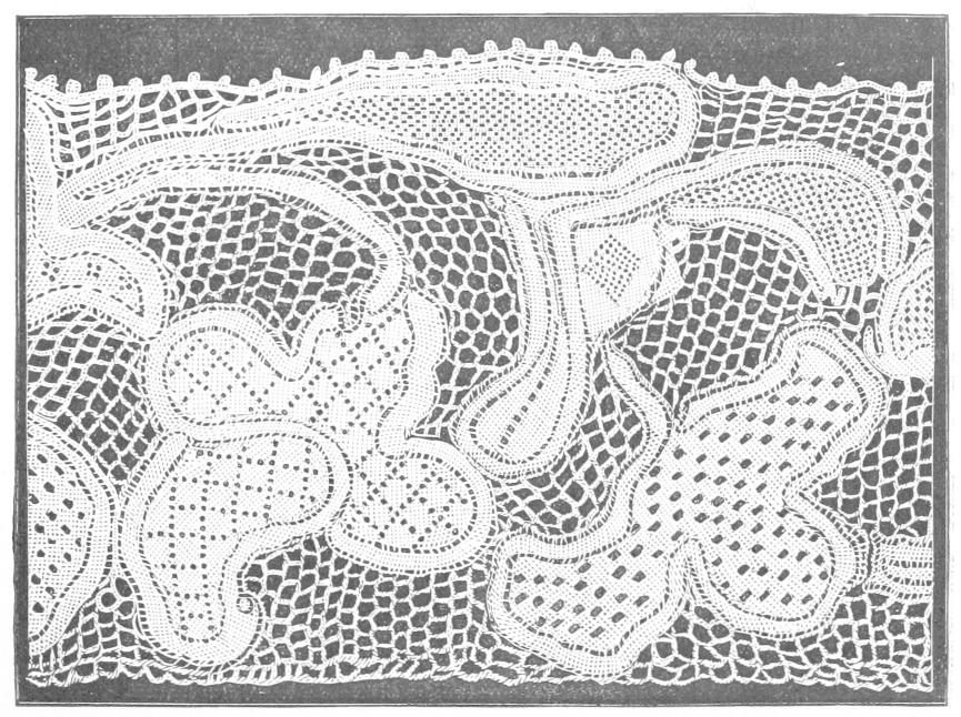 Lace with broad worked areas, vague foliage Lace with broad worked areas, vague foliage