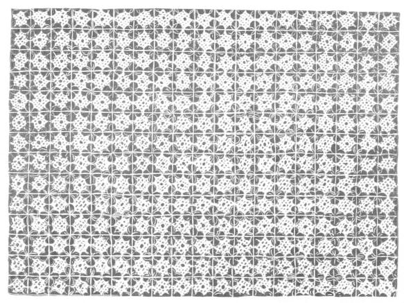 Stitched poygons in an array of squares Stitched poygons in an array of squares