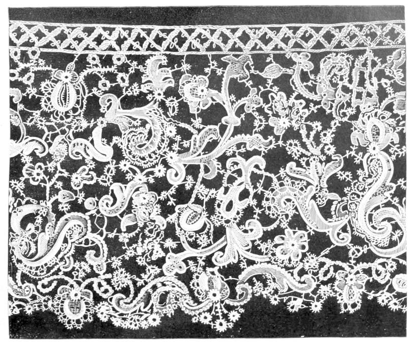 Lace with many small spiky flowers Lace with many small spiky flowers