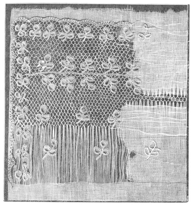 Drawn work with some original undrawn fabric Drawn work with some original undrawn fabric