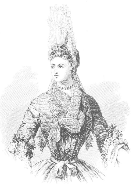 Lady with knotted lace neck-piece and tall head-dress Lady with knotted lace neck-piece and tall head-dress