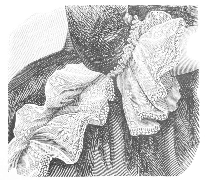 Detail of Marie-Antoinette's lace cuffs Detail of Marie-Antoinette's lace cuffs