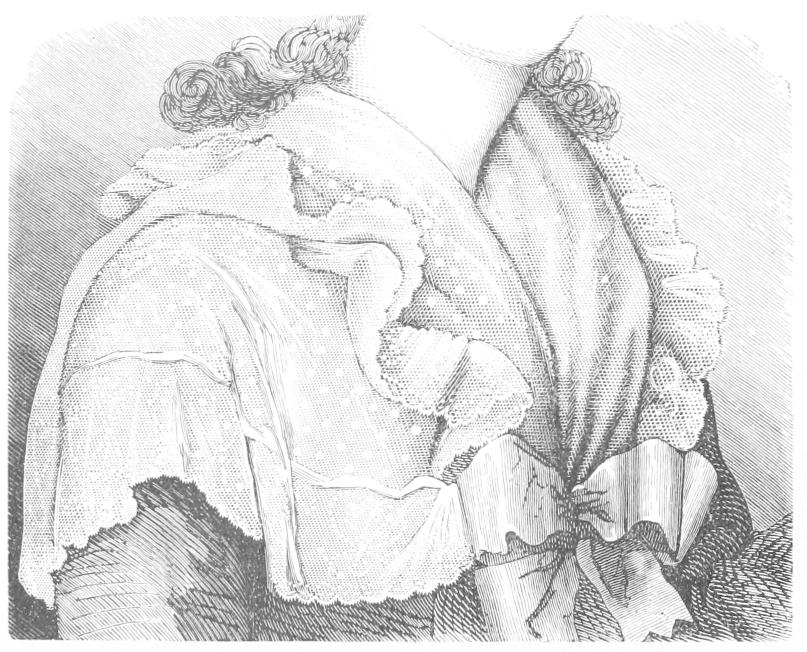 Lace worn over shoulders Lace worn over shoulders