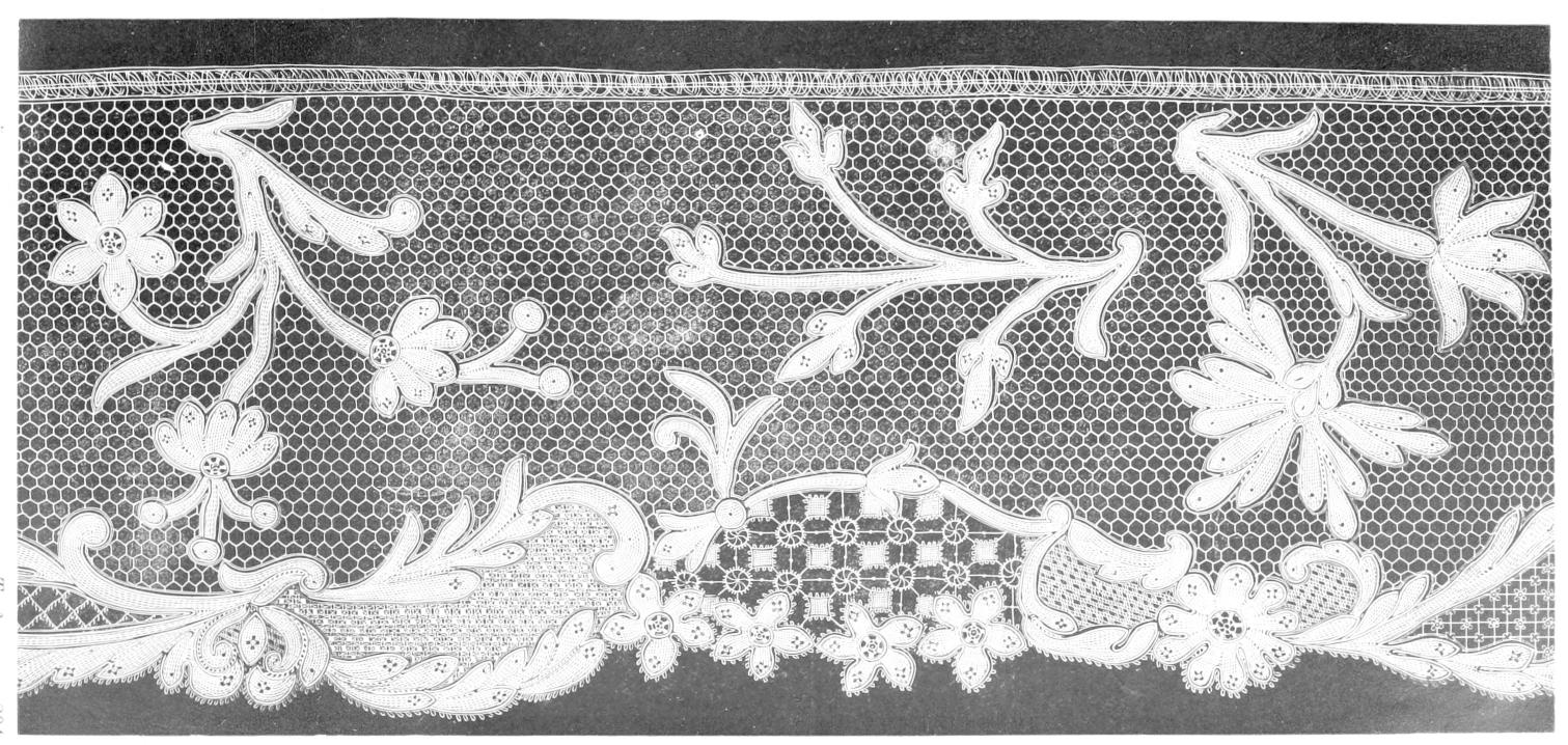 Lace, flowers with relief edges Lace, flowers with relief edges