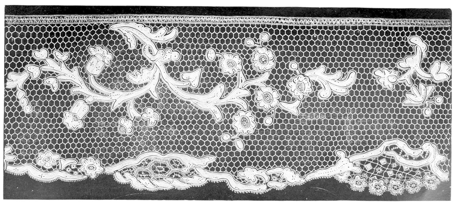 Lace, flowers with relief edges Lace, flowers with relief edges