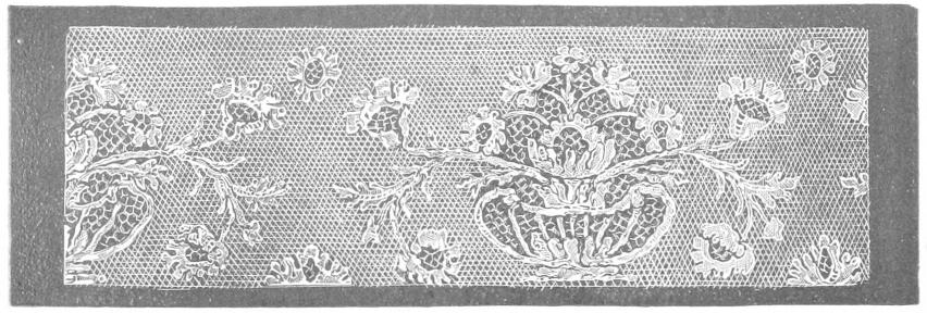 Lace showing flowers in bowls Lace showing flowers in bowls
