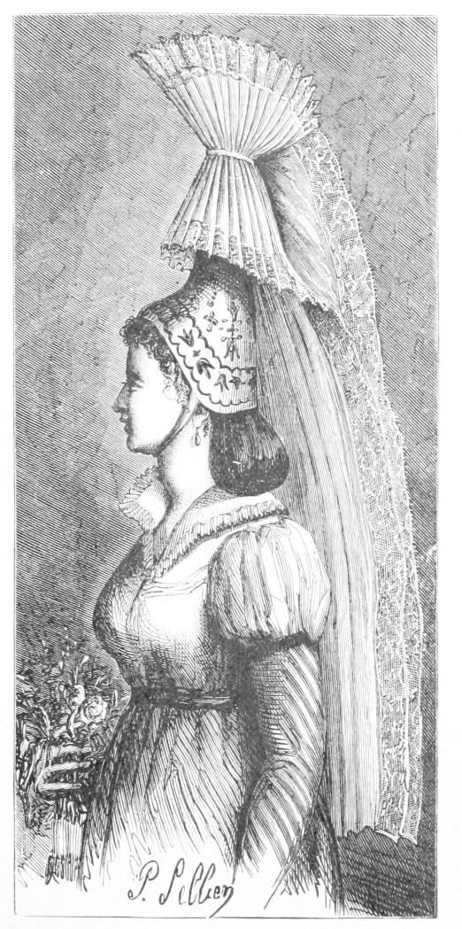 Woman with very tall lace headdress Woman with very tall lace headdress