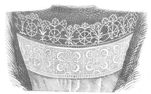 Lace across face of vestment Lace across face of vestment
