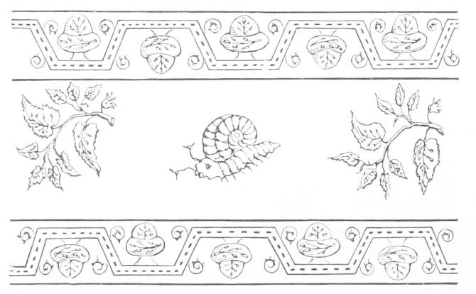 Outline design of butterfly and acorns Outline design of butterfly and acorns