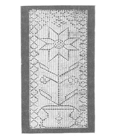 Lace with the voids forming a flowering plant in a pot Lace with the voids forming a flowering plant in a pot