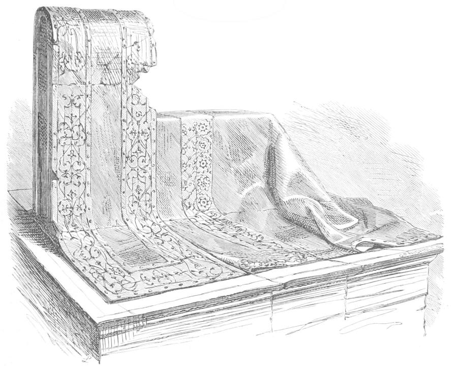 Monument resembling draped cloth with lace Monument resembling draped cloth with lace