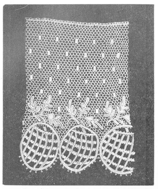 Lace with small rectangles on hexagonal ground Lace with small rectangles on hexagonal ground