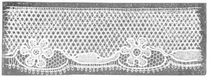Lace with double threads in ground Lace with double threads in ground