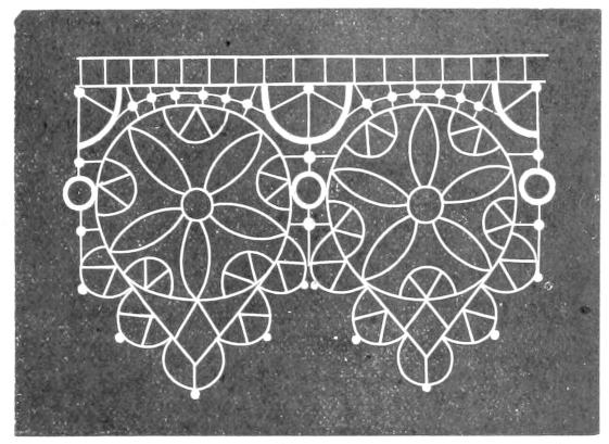 Lace points with petal designs Lace points with petal designs