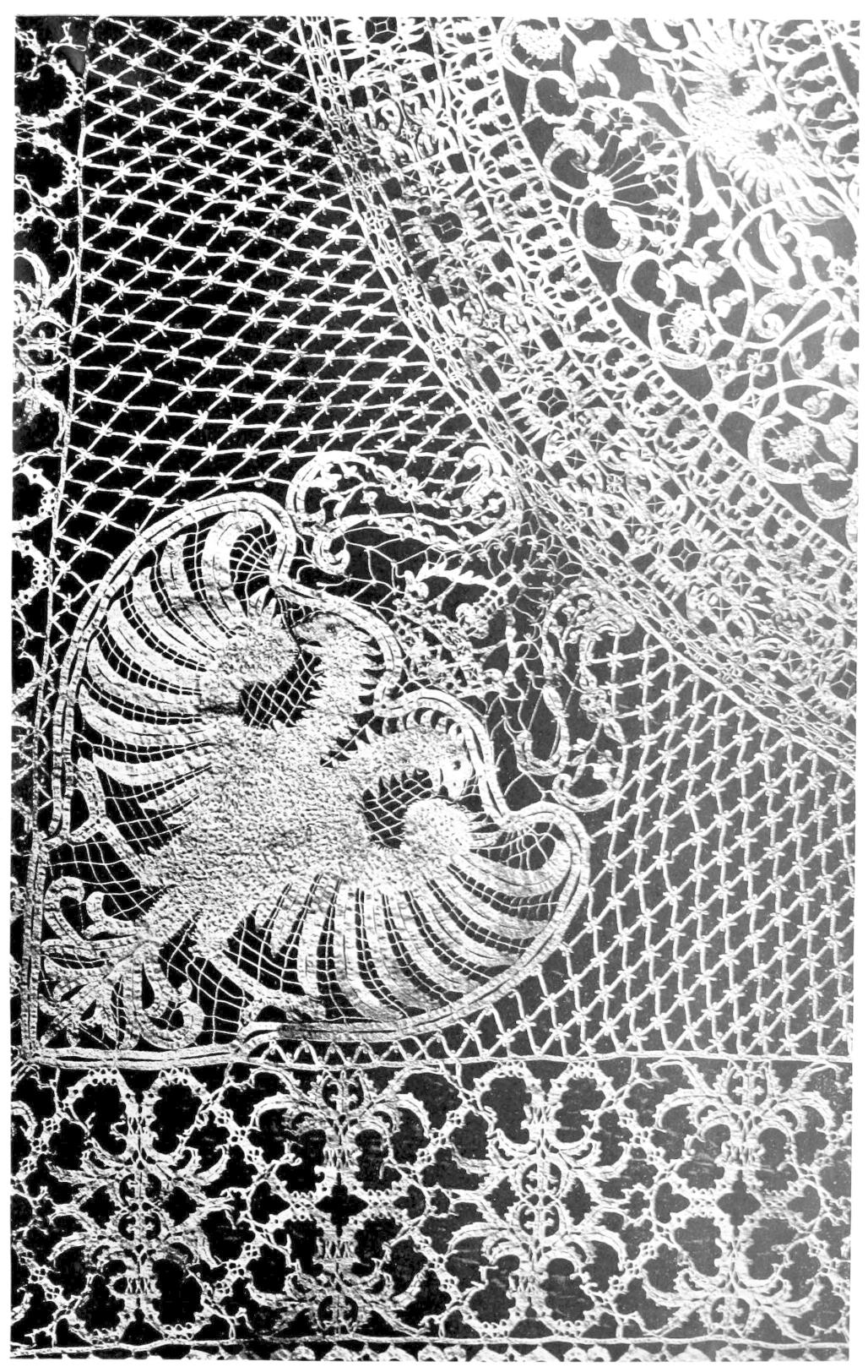 Lace featuring double-headed eagle motif