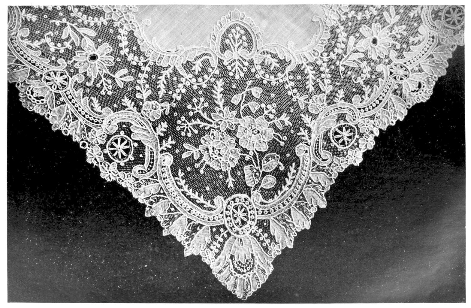 Corner of lace with flowers Corner of lace with flowers