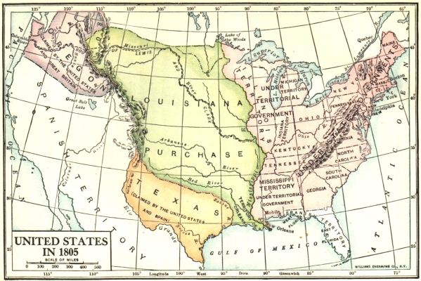 The United States in 1805 The United States in 1805