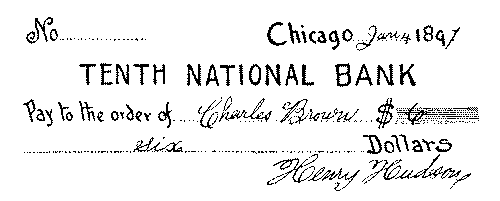 A poorly drawn cheque. A poorly drawn cheque.