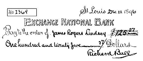 A carefully drawn cheque. A carefully drawn cheque.