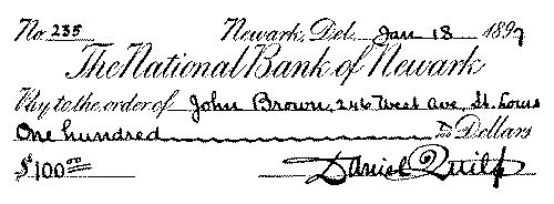A cheque drawn so as to insure payment to proper party. A cheque drawn so as to insure payment to proper party,