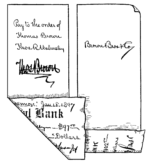 Cheque payable to order and a blank indorsement. Cheque payable to order and a blank indorsement.