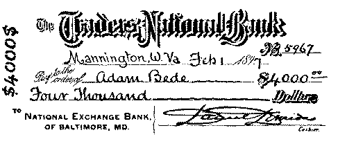 A bank draft. A bank draft.