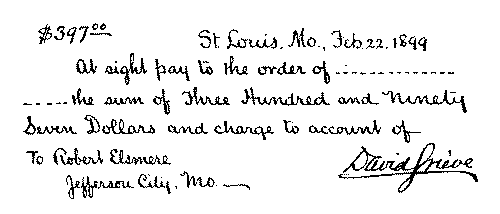 A sight draft developed from the above letter. A sight draft developed from the above letter.