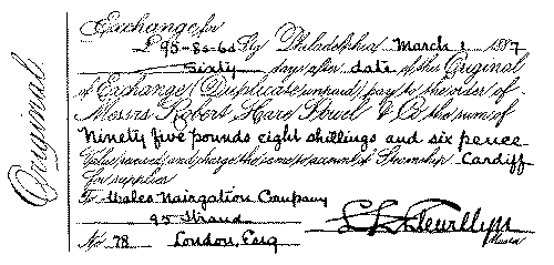 A bill of exchange (private). A bill of exchange (private).