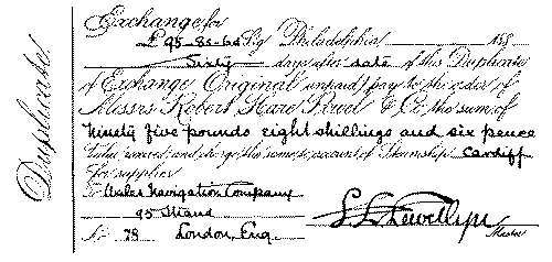 A bill of exchange (private). A bill of exchange (private).