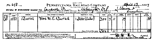 A local waybill. A local waybill.