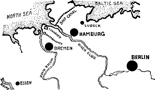 North central Germany, showing the ship canal and the leading commercial arteries. North central Germany, showing the ship canal and the leading commercial arteries.