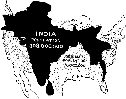 Comparative sizes of India and the United States. Comparative sizes of India and the United States.