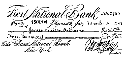 A bank draft. A bank draft.