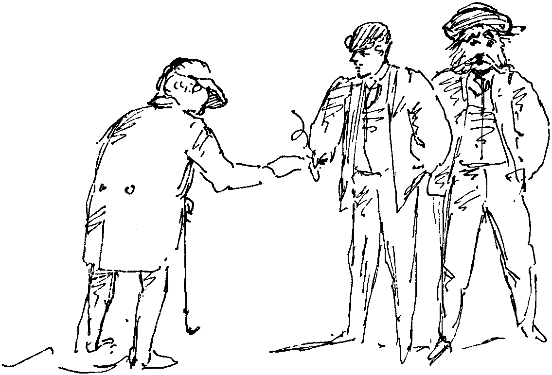 MR. KENNEDY, WHO IS QUITE BLIND, DISCREETLY INFORMS THE PROFESSOR THAT CAPTAIN MARIUS BLUEBLAST 'IS NA BUT A SINFU' BLACKGUARD.'