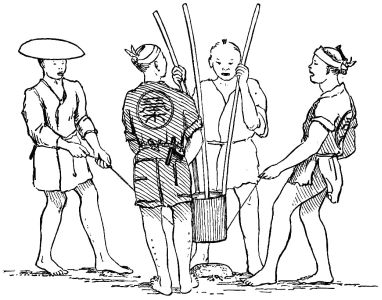 Fig 5.—Pounding Down Foundation Stones.