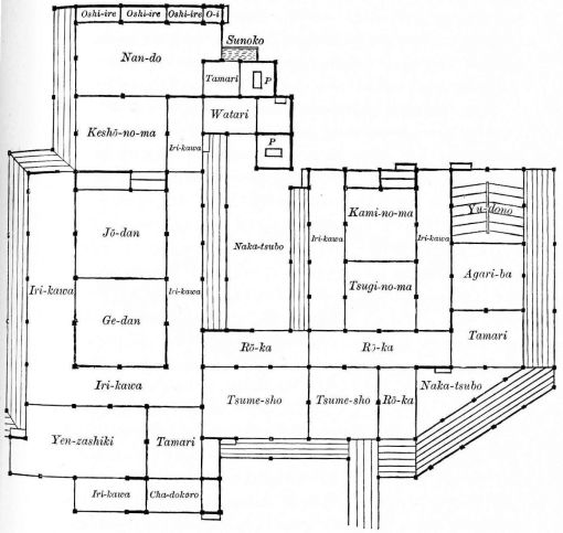 Fig. 99.—Plan of a portion of a Daimyo's residence.