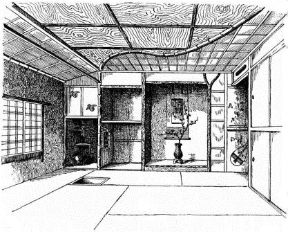Fig. 134.—Tea-room in Imado, Tokio.
