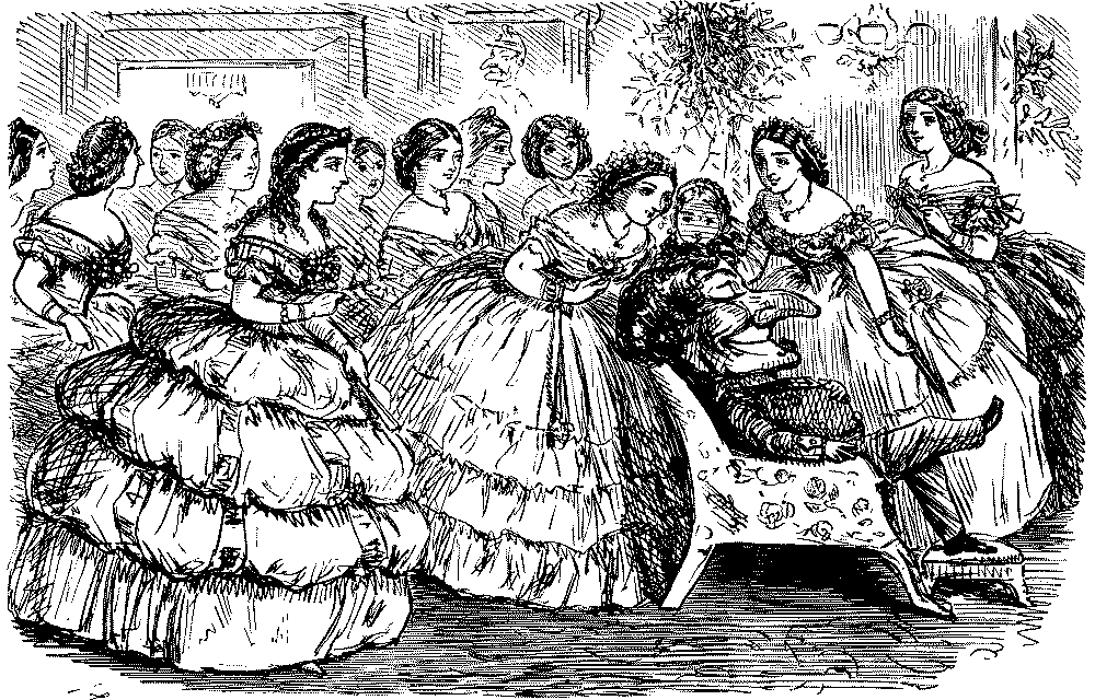 MR. P. surrounded by ladies.