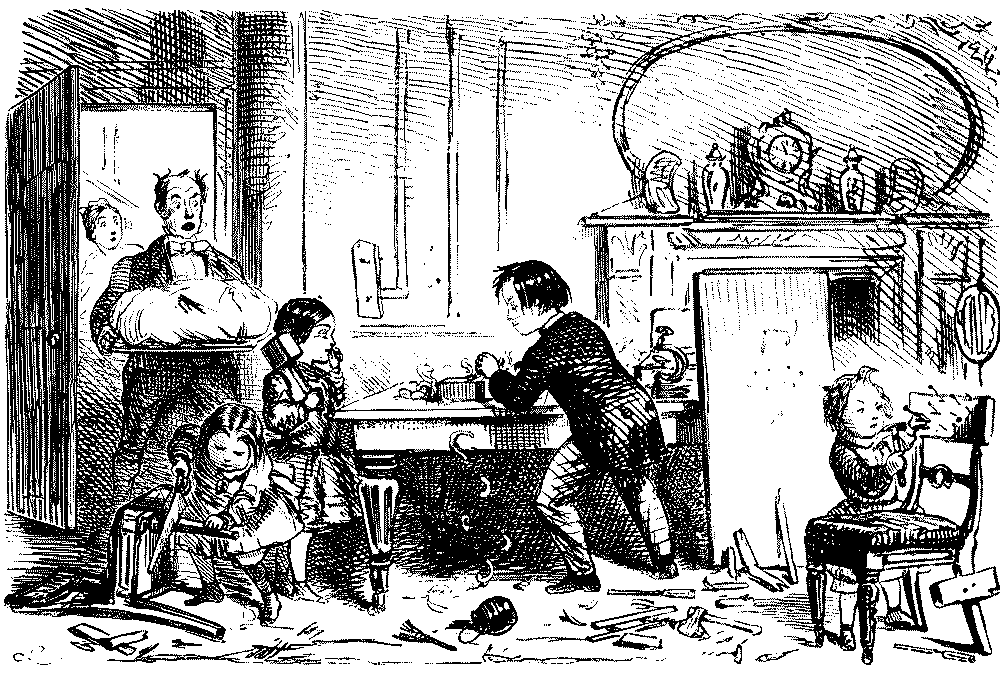 Children altering furniture.