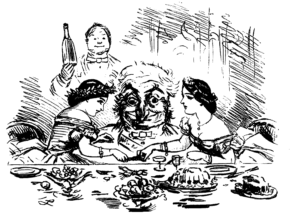 Mr. P watches two young ladies pulling a cracker.