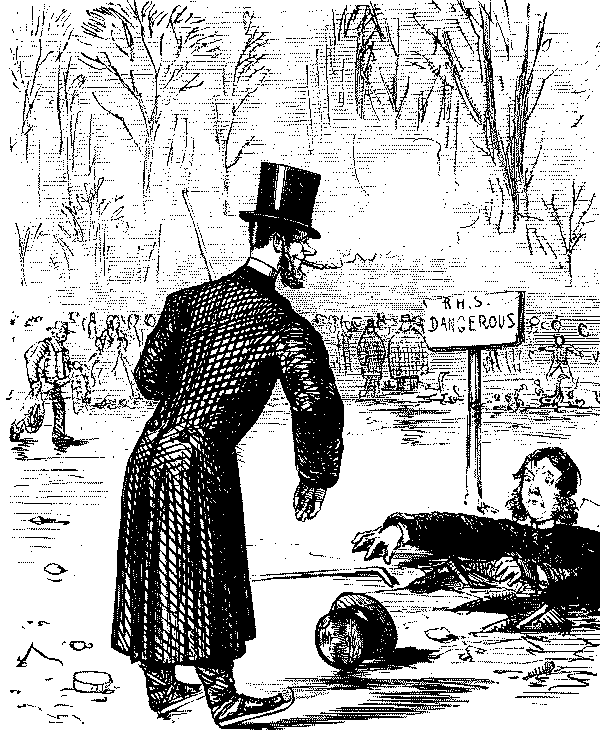 Man tlking to another who has fallen through ice.