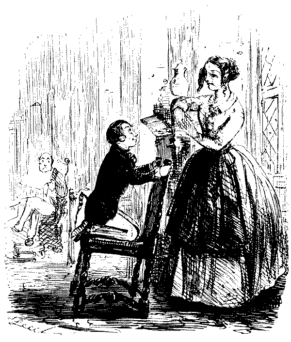 Boy speaking to female cousin.