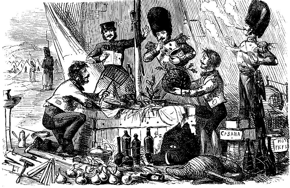 Soldiers enjoying Christmas fare.