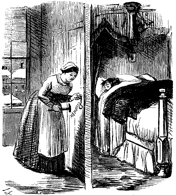 Maid awakening sleeper.