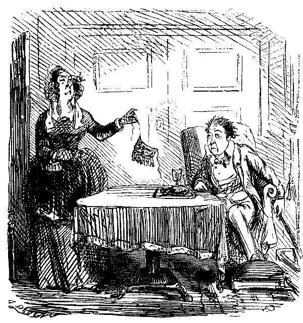 Wife confronting husband.