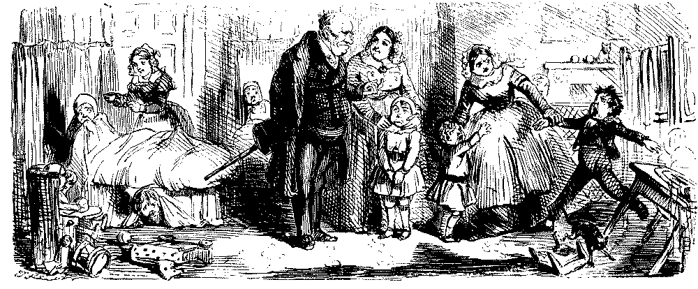 Children suffering the effects of overeating.